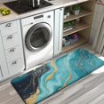 thumbnail image 3 of Blue and Gold Marble Sparkle Waves Pattern Kitchen Rug Mat,Kitchen Runner Rugs Non Skid Washable,Decorative Kitchen Floor Mats for Kitchen,Sink,Laundry,17"x47.2", 3 of 7