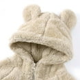 thumbnail image 4 of ATOGUTA Toddler Boy Winter Jacket Cute Bear Hoodie Jacket Sherpa Fuzzy Winter Warm Sweatshirt Coat Beige, Size 9M-7, 4 of 5
