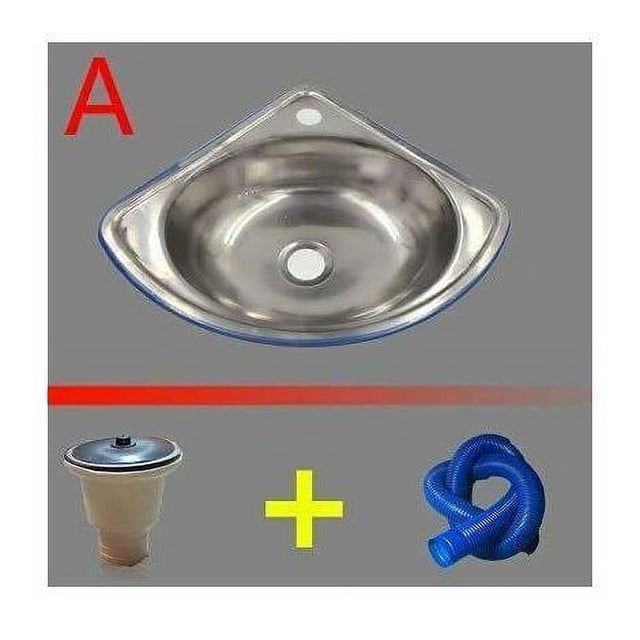 Évier Mural Élégant, Bassine Triangulaire en Acier Inoxydable avec Design d'Évier Profond, Évier d'Angle pour une Utilisation Polyvalente dans des Espaces Limités