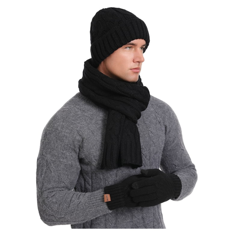 AINIYS Unisex Winter Knitted Hat Scarf Gloves Set Soft  display picture 2