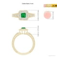 thumbnail image 5 of Angara Natural 0.3 Ct. Emerald with Diamond Halo Ring in 14K Yellow Gold for Women (Ring Size: 11.5), 5 of 10