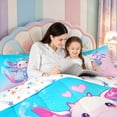 thumbnail image 5 of Manfei Rainbow Axolotl 7-Piece Twin Bedding,Watercolor Ocean Animal Bedding Comforter Set,Colorful Stars Reversible, 5 of 7