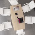 thumbnail image 3 of 72W Office Conference Table with Metal Base in Natural Elm - Engineered Wood, 3 of 7
