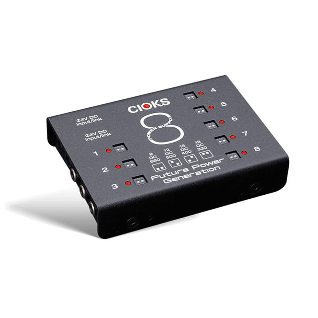 Extensor de fuente de alimentación Cioks C8E con 8 salidas de corriente continua de 6 W cada una