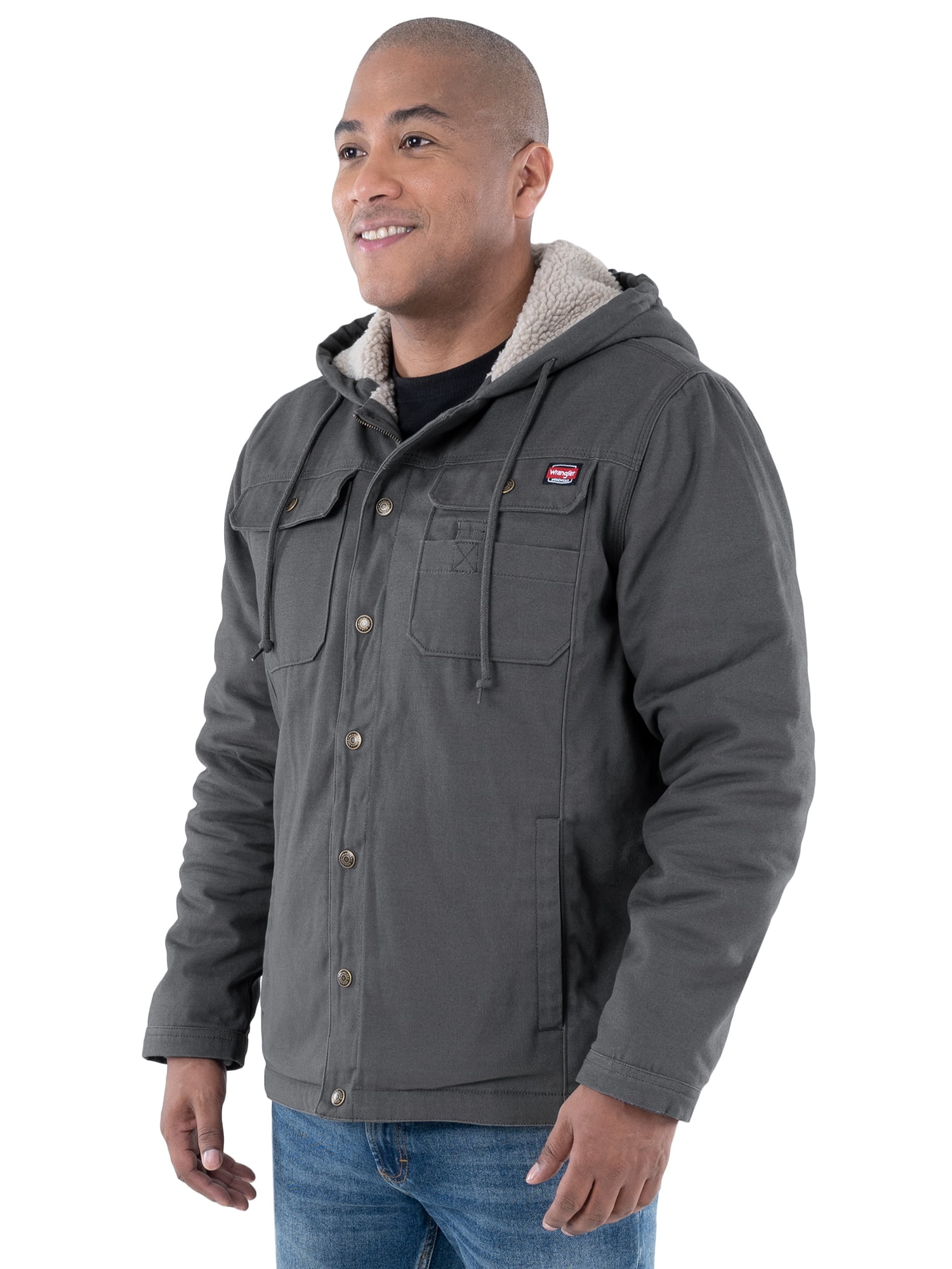 Wrangler Workwear Men's and Big Men's Faux Sherpa-Lined Duck Jacket, Sizes S-3XL