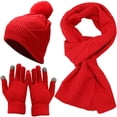 thumbnail image 1 of Inteprter 3 unids/set mujer invierno otoño bufanda transpirable portátil tamaño libre Color sólido guante térmico sombrero ropa regalo de cumpleaños Suministros térmicos Inteprter HA069444-00B, 1 of 6