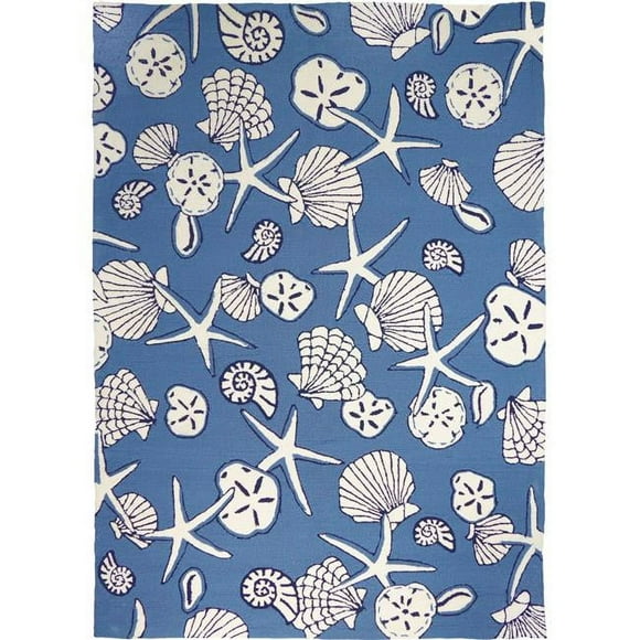 Homefires PPS-GC001E 5 x 7 Pieds de Sérénité à la Mer Espace Extérieur Intérieur Tapis&44; Bleu