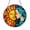 Acrylic 3.5 Inch, variant on Sun Face Stained Glass Suncatcher – Flowing Hair, Sculpted Moon, and Vibrant Rays Panel