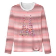 thumbnail image 3 of WOYY Toddler Girls Long Sleeve Stripe T Shirt Comfy Casual Crew Neck T-Shirt, Sizes 3-14, 3 of 3