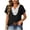 Black, variant on Women's Lace Trim Notch V Neck Tops Lightweight Soft Cotton Linen Tshirts Loose Fit Dressy Casual Solid Color Boho Blouse S