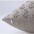 thumbnail image 3 of Fabdivine Block Print Throw Pillow Cover, 14x36 Inch Thick Linen Decorative Cushion Cover, Floral Print Boho Design Gray Pillow Cover for Sofa and Couch, 3 of 5