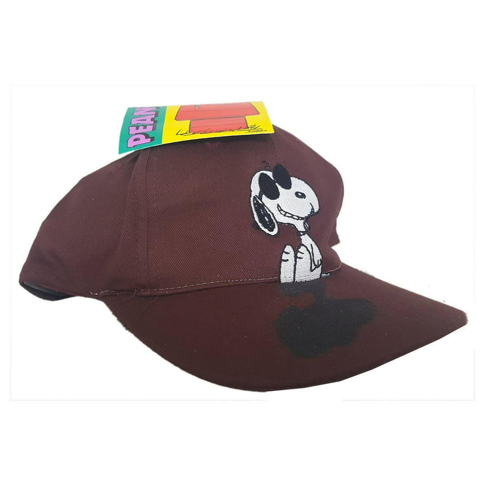 Peanuts Hat Snoopy Joe Cool Snapback Cap (Burgundy)