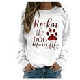 thumbnail image 2 of Pntutb Mujeres Casual Manga Larga Perro Pata Impresión O-Cuello tops Camisa Blusa Pullover Pntutb Pntutb-4513, 2 of 4
