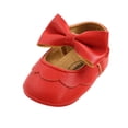 thumbnail image 3 of Fortune Newborn Girl Princess Shoes First Walker BowKnot Solid Soft Sole Shoes, 3 of 5
