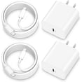 thumbnail image 1 of Cargador rápido USB C de 20 W para iPhone 15/15 Pro Max, iPad Pro 12.9/11 pulgadas 2023/2022/2021/2020, iPad Air 5th/4th, iPad 10/Mini 6, paquete de 2 cargadores de pared rápidos USB C con USB de 10 p, 1 of 4