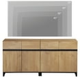 thumbnail image 3 of WAMPAT Modern TV Stand for TVs up to 70 inch, 2 in 1 Entertainment Center TV Console with Adjustable Shelves and Metal Base for Living Room,Bedroom,Oak, 3 of 12