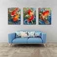 thumbnail image 3 of Hieng Wall Art Canvas Painting Goldfish Oil Painting Couple Fish Original Art Animals Wall Art Marine Decor Gifts Unframed, 3 of 6