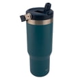 thumbnail image 2 of Termo Doble Pared de Acero Inoxidable con Asa y Popote, Azul Metálico, 900 ml, 2 of 4