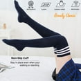 thumbnail image 3 of Women's 4 Pairs Thigh High Socks Over the Knee High Leg Wamers Girls Winter Warm Crochet Socks, 3 of 9