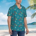 thumbnail image 5 of Balery Funny Cat Blue Print Men's Hawaiian Shirts Short Sleeve Beach Shirt Relaxed Fit Vacation Button Down Shirts-, 5 of 9