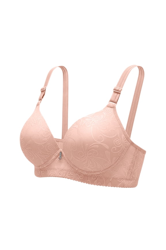 Smooth Wireless Bras for Women No Underwire Comfort Seamless Everyday Bra V Neck Push up Bralettes, 36B/C-42B/C