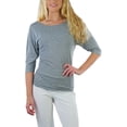 thumbnail image 5 of ToBeInStyle Women's Bow-Back 3/4 Sleeve Top with Side Shirring, 5 of 7