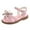 Pink, variant on EnJoCho Fashion Spring Summer Children Sandals Little Girls Flat Open Toe Rhinestone Solid Bowknot Princess Style Baby Girls Casual Daily Shoes