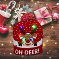 thumbnail image 3 of MANNYA LED Christmas Hat Light Up Knitted Colorful Light Elk Ugly Hat Unisex Beanie Cap, 3 of 9