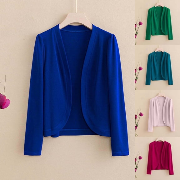 Yxbdin Lightweight Cardigans for Women Plus Size Long Sleeve Shrugs Cropped Open Front Cardigan Loose Fit Cardigans Business Dressy Office Clothes
