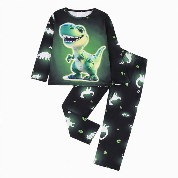 Gubotare Boys Pajamas Planet 100% Cotton Sleepwear Toddler Kids 2 Piece Long Sleeve Pjs 3-10 Years (Green, 2-3 Years)