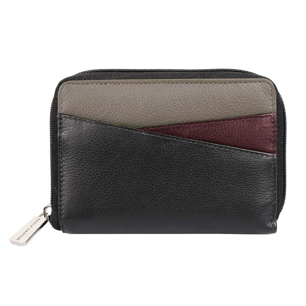 Cartera Karla Hanson Wanda de piel con bloqueo RFID, negra, multicolor