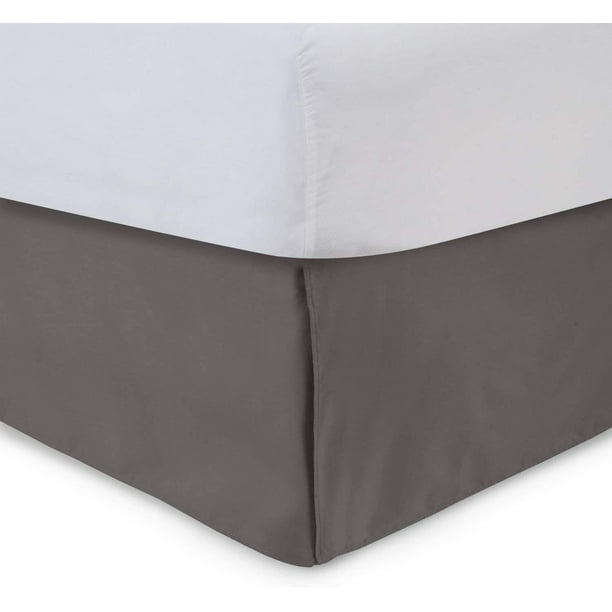 Tailored Bed Skirt 14 inch Drop, Dove, Queen Bedskirt with Split