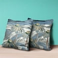 thumbnail image 3 of Amrita Sen Designs  28 x 28 in. Hawaii Floral Oil Duo Broadcloth Indoor & Outdoor Blown & Closed Pillow - White, Grey & Blue, 3 of 5