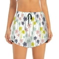 thumbnail image 2 of Sigee Hawaiian Coconut Tree for Women's Athletic Shorts High Waisted Running Shorts Pocket Sporty Short Gym Elastic Workout ShortsMedium, 2 of 9