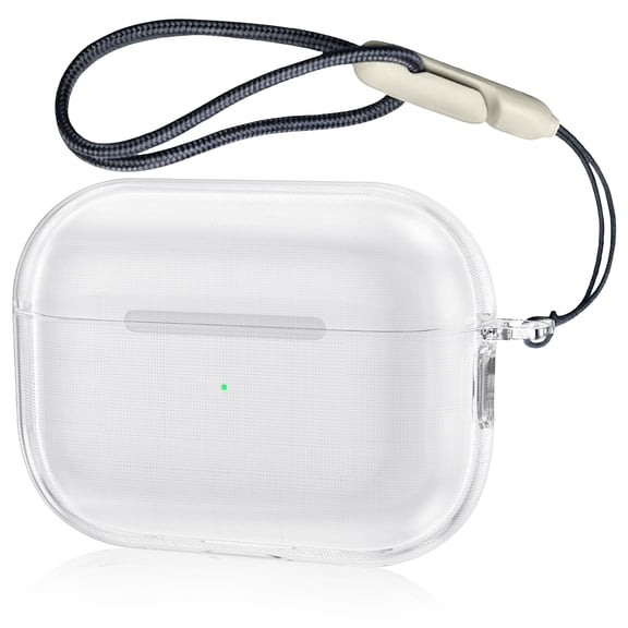 Airpods Pro 3 Case Clear 2025,[Anti-Yellowing] Soft TPU Protective Case Skin Covers w/ Lanyard & Front LED Visible Wireless Charging and USB-C Charging Case Compatible for AirPods Pro 3nd Generation
