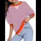 thumbnail image 3 of Sudaderas A Rayas para Mujer, Camisetas de Larga con Cuello Redondo de Gran Tamaño, Jersey Y2K, Ropa de Moda de Otoño Amarillo Anaranjado L, 3 of 8