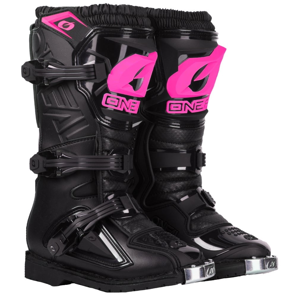 Black/Pink, Size 2 ONeal Girls New Logo Rider Boot 
