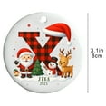 thumbnail image 3 of Adornos personalizados de árbol de Navidad con alfabeto acrílico | Decoración colgante de 26 letras • Colgante navideño • Acento de gorro rojo de Papá Noel • Decoración personalizada personalizada, 3 of 6