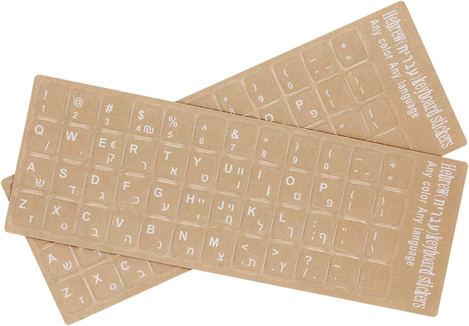 HebrewEnglish Keyboard Stickers Transparent for Laptop/Desktop PC
