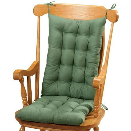 Miles Kimball Rocking Chair Cushions - 2-Piece Set with Securing Ties - Hunter Green