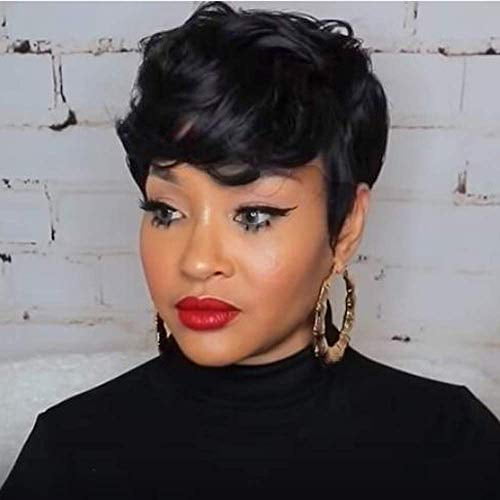 RUISENNA Short Hair Wig Synthetic Curly Wig for Black Women Short Black Pixie Cut Wigs Heat Resistant Fiber Hair Wigs RUISENNA Short Hair Wig Synthetic Curly Wig for Black Women Short Black Pixie Cut Wigs Heat Resistant Fiber Hair Wigs
