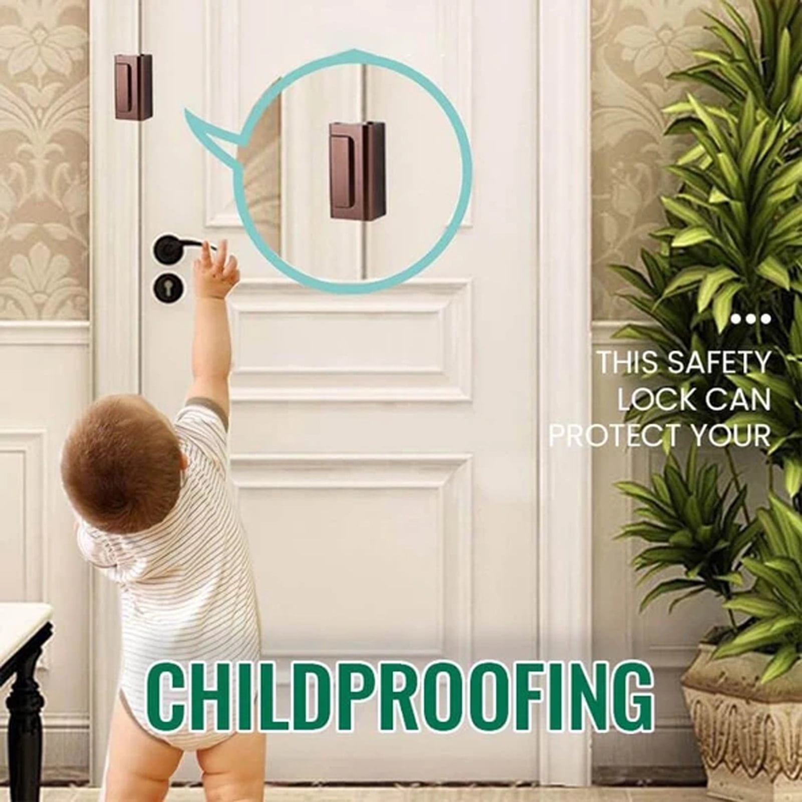 BetterZ 1 Set Door Lock Anti Snap Easy to Install Aluminum Alloy