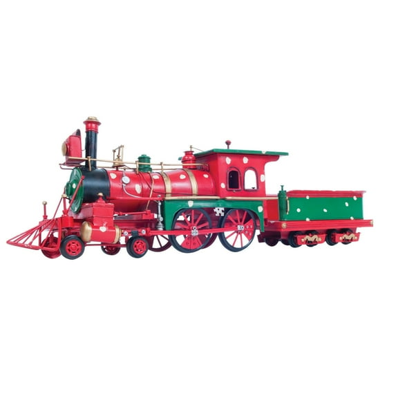 Old Modern Handicrafts Christmas Train Model Handmade Tin Metal Handmade