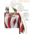 thumbnail image 3 of Red White Moire Tablecloth Rectangle Table Cloth 52x70, Waterproof Outdoor Table Cloth Covers Decorative Table Protector, Modern Abstract Art Washable Table Cover for Kitchen Dinning Party, 3 of 8