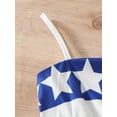 thumbnail image 6 of Suealasg Kids Girl 4th of July Outfits Sleeveless Stripe Star Print Cami Dress Toddler Girls Summer A-Line Casual Dress Little Girl Independence Day Clothing, 6 of 8