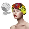 thumbnail image 4 of Disketp Colorful Tie Dye Stained Glass 1 Shower Caps,Reusable Shower Cap For Women, Double Layer Waterproof Hair Cap, Large Size For All Hair Lengths,For Girls Spa Home Salon Use, 4 of 9
