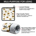 thumbnail image 7 of White Daisy Green Leaf Sunflower Pattern Kitchen Oven Mitt and Pot Holder Sets 2 Pcs for Baking, Cooking and Grilling, Heat Resistant Up To 392 °F, 7 of 7
