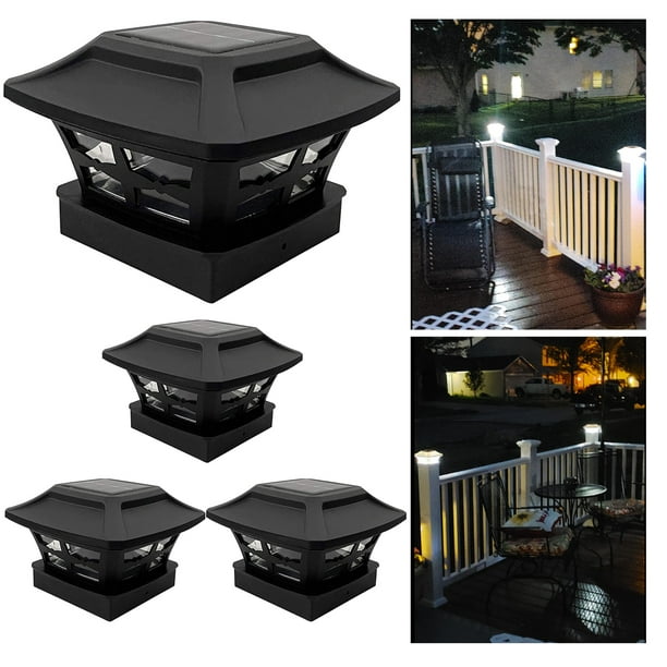 Solar Powered Outdoor Post Cap Lights, Bright Warm White Filament LED