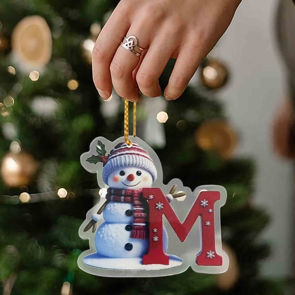 Cheapark Personalised Christmas Letter Ornaments 2025 with Deer Pendant - Wooden Table Decoration and Baubles for Festive Holiday Season