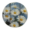 thumbnail image 4 of HAOXIT Round Fitted Tablecloth with Elastic Edge, Daisy Wood Texture Table Cover Waterproof Wipeable Table Cloths for Round Tables, Ideal for Picnic, Patio, Fits Round Tables 31-35, 4 of 8